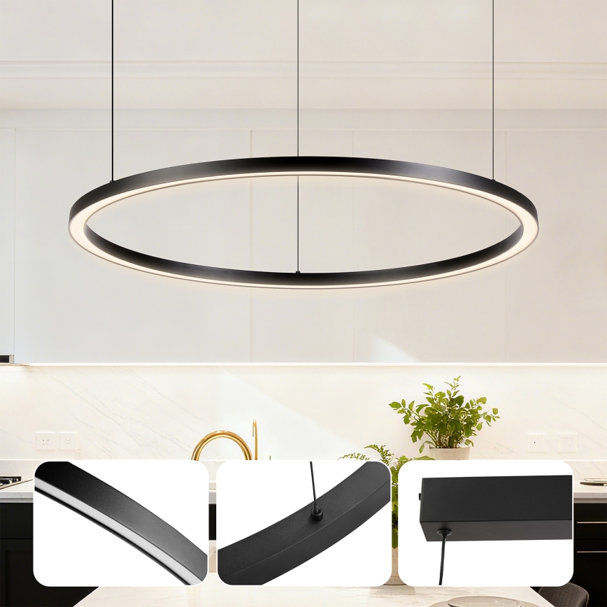 Brilagi - Димируем LED полилей на кабел PORTOFINO LED/60W/230V 3000-6000K диам. 80 см черен + дистанционно управление