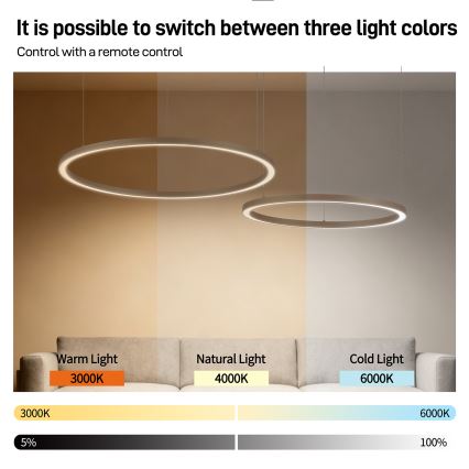 Brilagi - LED димируем полилей на кабел PORTOFINO LED/98W/230V 3000-6000K бежов + дистанционно управление