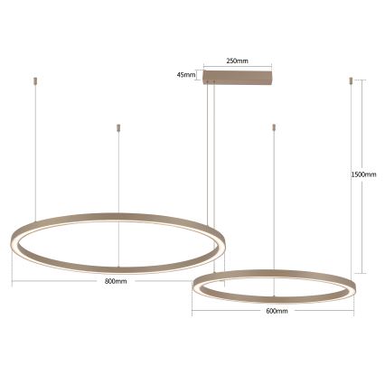 Brilagi - LED димируем полилей на кабел PORTOFINO LED/98W/230V 3000-6000K бежов + дистанционно управление