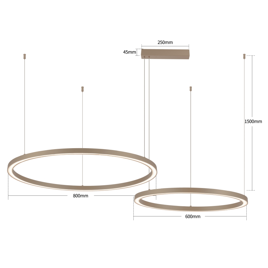 Brilagi - LED димируем полилей на кабел PORTOFINO LED/98W/230V 3000-6000K бежов + дистанционно управление
