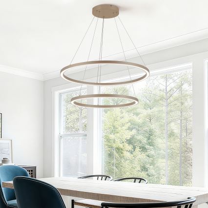 Brilagi - Димируем LED висящ полилей на кабел PORTOFINO LED/98W/230V 3000-6000K Ø 80 см бежов + дистанционно управление