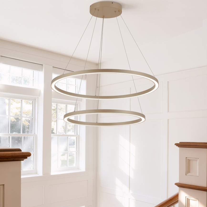 Brilagi - Димируем LED висящ полилей на кабел PORTOFINO LED/98W/230V 3000-6000K Ø 80 см бежов + дистанционно управление