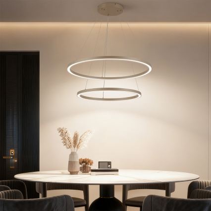 Brilagi - Димируем LED висящ полилей на кабел PORTOFINO LED/98W/230V 3000-6000K Ø 80 см бежов + дистанционно управление
