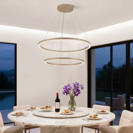 Brilagi - Димируем LED висящ полилей на кабел PORTOFINO LED/98W/230V 3000-6000K Ø 80 см бежов + дистанционно управление