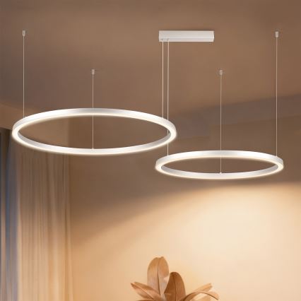 Brilagi - Димируема LED люстра на кабел PORTOFINO LED/98W/230V 3000-6000K сребриста + дистанционно управление