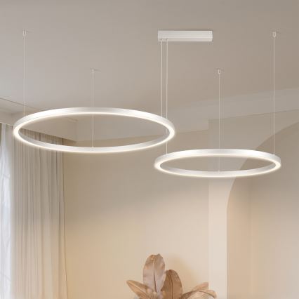 Brilagi - Димируема LED люстра на кабел PORTOFINO LED/98W/230V 3000-6000K сребриста + дистанционно управление