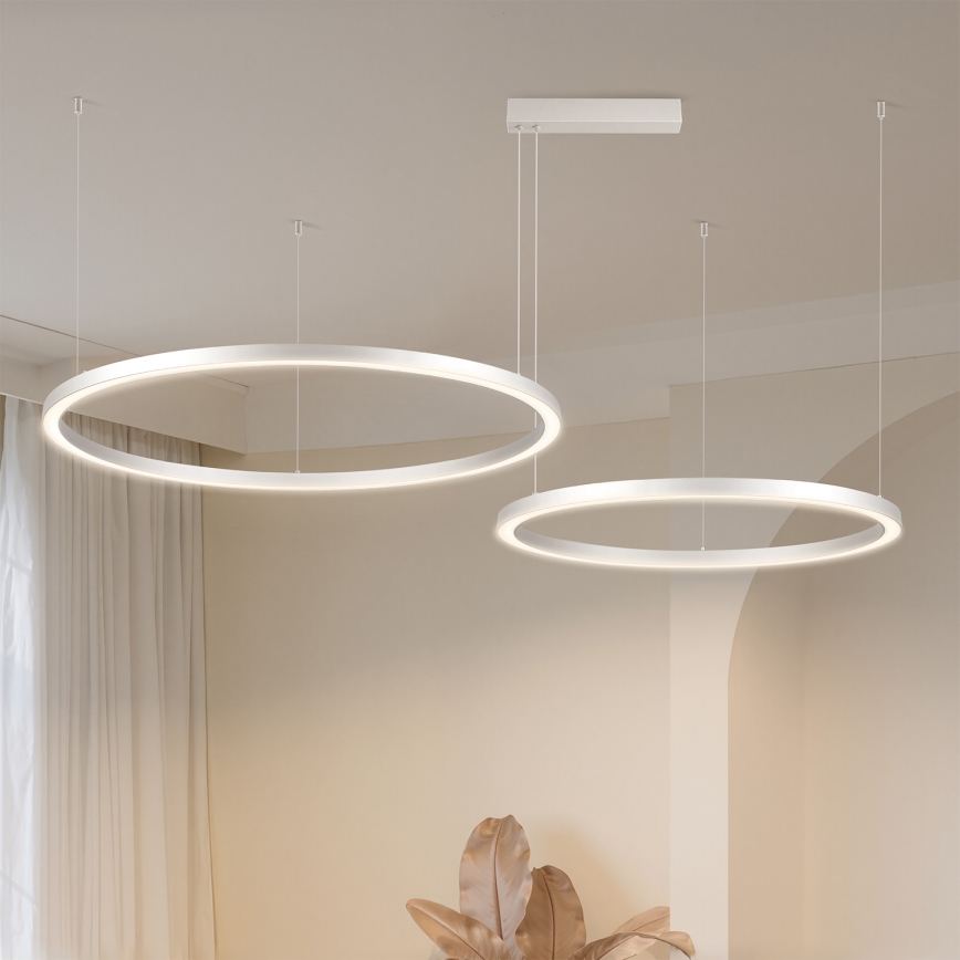 Brilagi - Димируема LED люстра на кабел PORTOFINO LED/98W/230V 3000-6000K сребриста + дистанционно управление