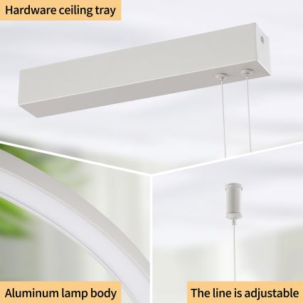 Brilagi - Димируема LED люстра на кабел PORTOFINO LED/98W/230V 3000-6000K сребриста + дистанционно управление