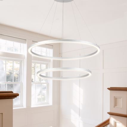 Brilagi - Димируем LED полилей на кабел PORTOFINO LED/98W/230V 3000-6000K Ø 80 см сребрист + дистанционно управление