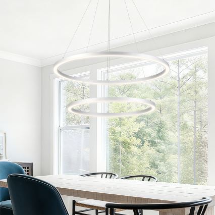 Brilagi - Димируем LED полилей на кабел PORTOFINO LED/98W/230V 3000-6000K Ø 80 см сребрист + дистанционно управление