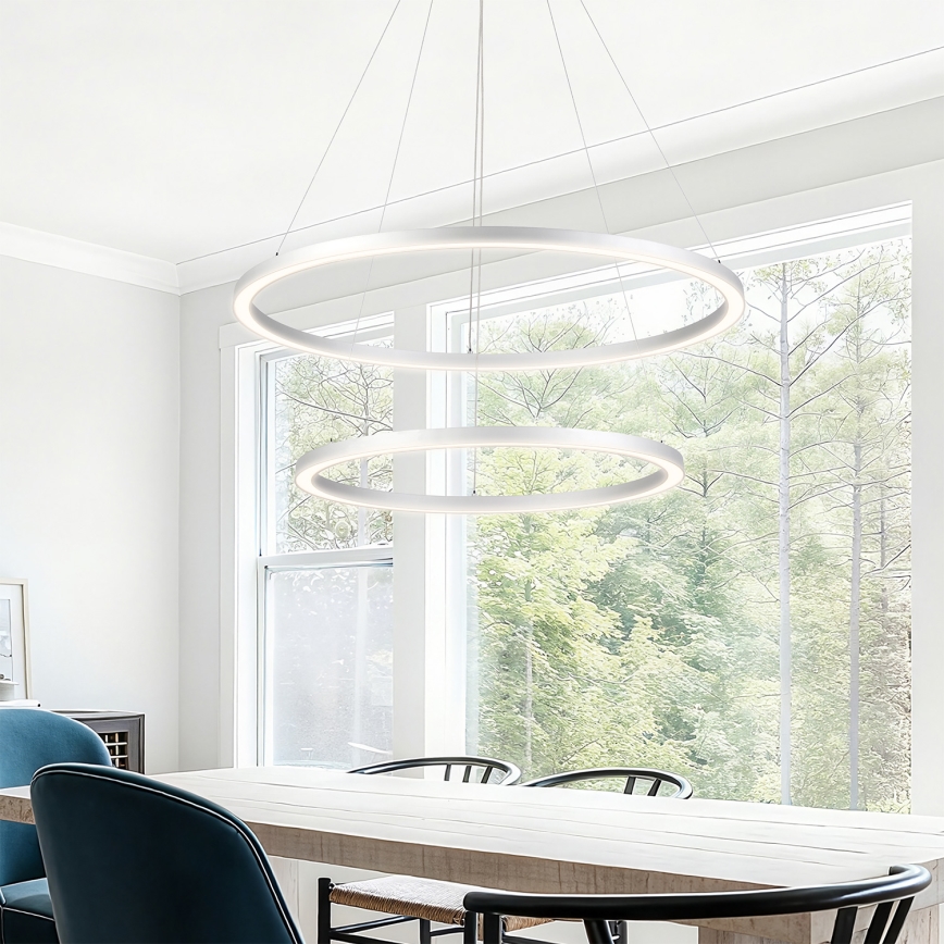 Brilagi - Димируем LED полилей на кабел PORTOFINO LED/98W/230V 3000-6000K Ø 80 см сребрист + дистанционно управление