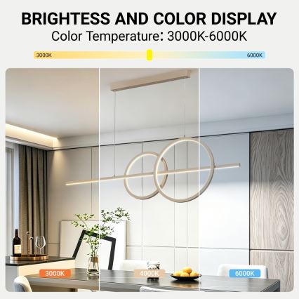 BRILAGI - LED димируема висяща лампа на кабел SIGNATURE LED/53W/230V 3000-6000K 120 cm бежова+ с дистанционно управление