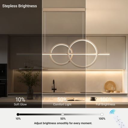 BRILAGI - LED димируема висяща лампа на кабел SIGNATURE LED/53W/230V 3000-6000K 120 cm бежова+ с дистанционно управление