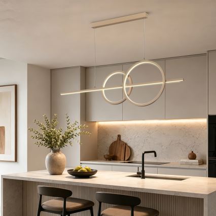 BRILAGI - LED димируема висяща лампа на кабел SIGNATURE LED/53W/230V 3000-6000K 120 cm бежова+ с дистанционно управление