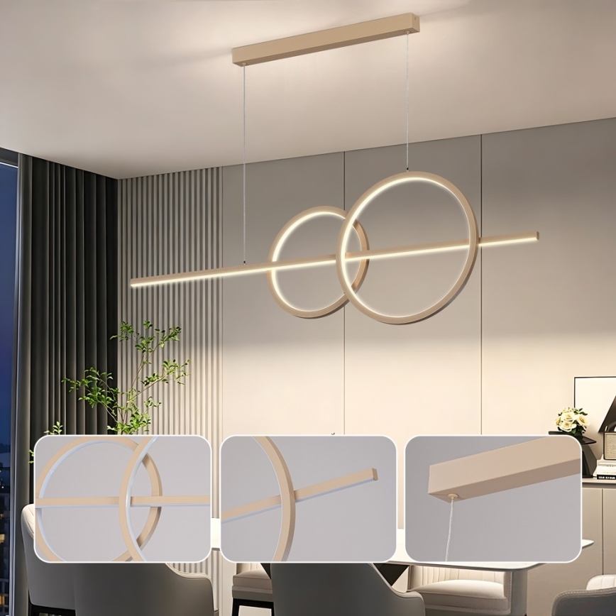 BRILAGI - LED димируема висяща лампа на кабел SIGNATURE LED/53W/230V 3000-6000K 120 cm бежова+ с дистанционно управление