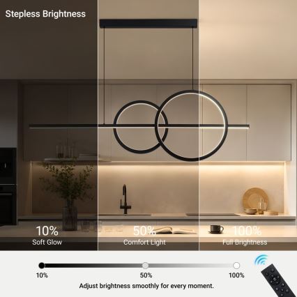 BRILAGI - LED димируем полилей на кабел SIGNATURE LED/53W/230V 3000-6000K 120 cm черен + дистанционно управление