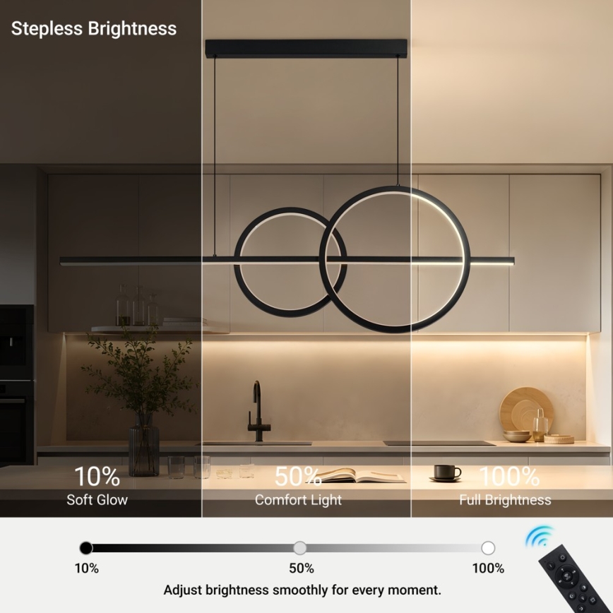 BRILAGI - LED димируем полилей на кабел SIGNATURE LED/53W/230V 3000-6000K 120 cm черен + дистанционно управление