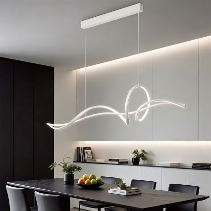 Brilagi - LED димируем висящ полилей на кабел SIGNATURE LED/55W/230V 3000-6000K 120x23 см бял + дистанционно управление