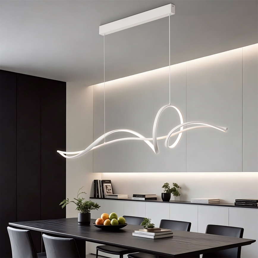 Brilagi - LED димируем висящ полилей на кабел SIGNATURE LED/55W/230V 3000-6000K 120x23 см бял + дистанционно управление