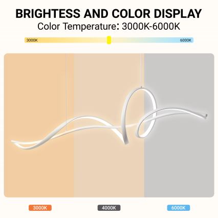 Brilagi - LED димируем висящ полилей на кабел SIGNATURE LED/55W/230V 3000-6000K 120x23 см бял + дистанционно управление