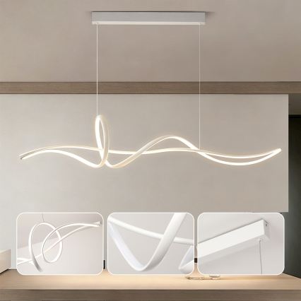 Brilagi - LED димируем висящ полилей на кабел SIGNATURE LED/55W/230V 3000-6000K 120x23 см бял + дистанционно управление