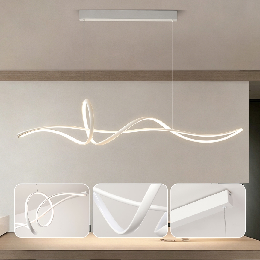 Brilagi - LED димируем висящ полилей на кабел SIGNATURE LED/55W/230V 3000-6000K 120x23 см бял + дистанционно управление