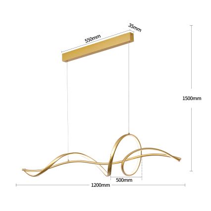 Brilagi - LED димируем полилей на кабел SIGNATURE LED/55W/230V 3000-6000K 120x23 см златист + дистанционно управление
