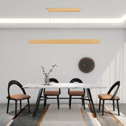 Brilagi - LED димируем полилей на кабел SLIMLINE LED/40W/230V 3000-6000K декор дъб + дистанционно управление