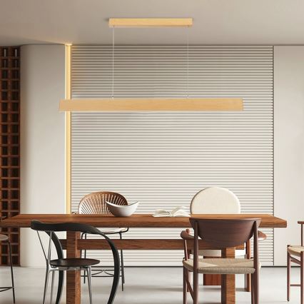 Brilagi - LED димируем полилей на кабел SLIMLINE LED/40W/230V 3000-6000K декор дъб + дистанционно управление