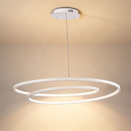 Brilagi - LED полилей на кабел TWISTER с възможност за димиране LED/105W/230V 3000-6000K диаметър 100 см бял + дистанционно управление