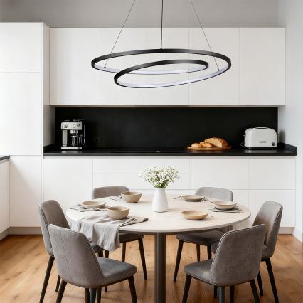 Brilagi - LED димируем полилей на кабел TWISTER LED/105W/230V 3000-6000K Ø 100 cm черен + дистанционно управление