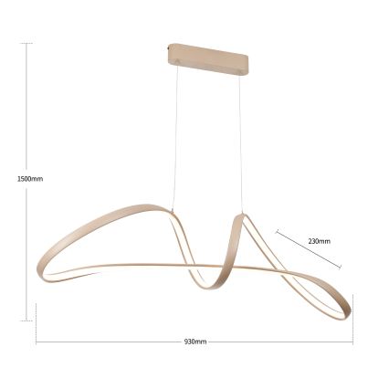 Brilagi - LED подвесен полилей на кабел с възможност за димиране TWISTER LED/60W/230V 3000-6000K бежов + дистанционно управление