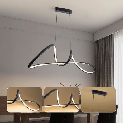 Brilagi - LED полилей на кабел с регулиране на яркостта TWISTER LED/60W/230V 3000-6000K черен + дистанционно управление