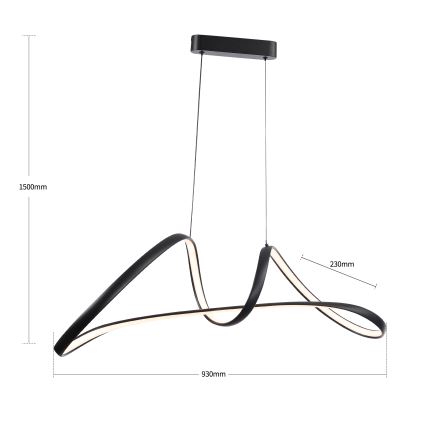 Brilagi - LED полилей на кабел с регулиране на яркостта TWISTER LED/60W/230V 3000-6000K черен + дистанционно управление