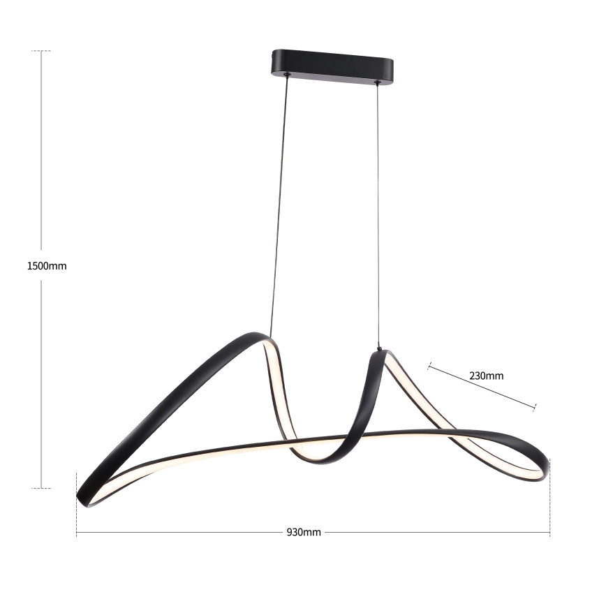 Brilagi - LED полилей на кабел с регулиране на яркостта TWISTER LED/60W/230V 3000-6000K черен + дистанционно управление