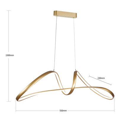 Brilagi - димируем LED полилей на кабел TWISTER LED/60W/230V 3000-6000K златист + дистанционно управление