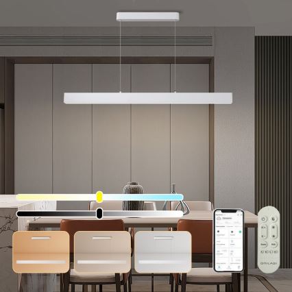 Brilagi - LED Димируем пендел SLEEKLINE SMART LED/40W/230V 3000-6000K Wi-Fi Tuya бял + дистанционно управление