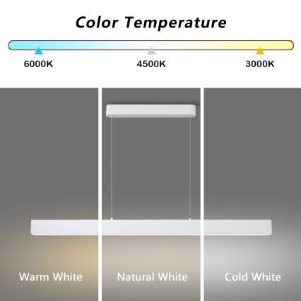 Brilagi - LED Димируем пендел SLEEKLINE SMART LED/40W/230V 3000-6000K Wi-Fi Tuya бял + дистанционно управление