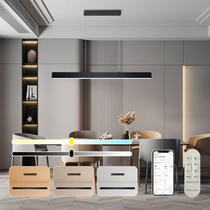 Brilagi - LED Димируем пендел SLEEKLINE SMART LED/40W/230V 3000-6000K Wi-Fi Tuya черен + дистанционно управление