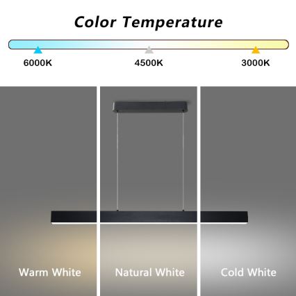 Brilagi - LED Димируем пендел SLEEKLINE SMART LED/40W/230V 3000-6000K Wi-Fi Tuya черен + дистанционно управление