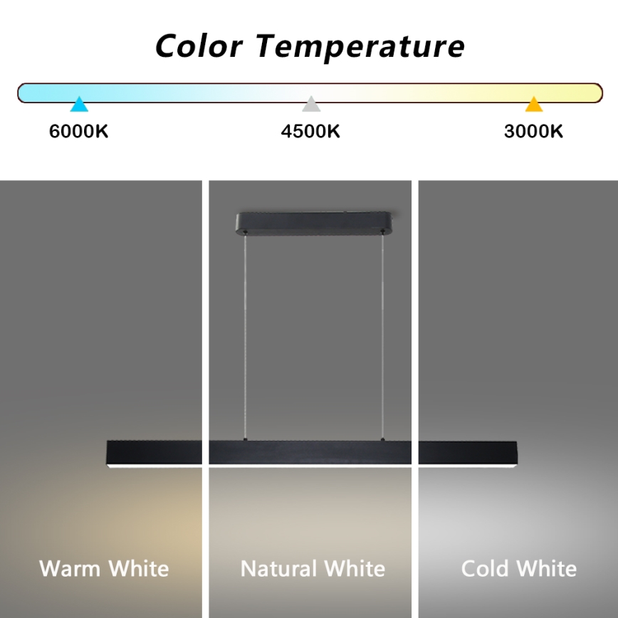 Brilagi - LED Димируем пендел SLEEKLINE SMART LED/40W/230V 3000-6000K Wi-Fi Tuya черен + дистанционно управление