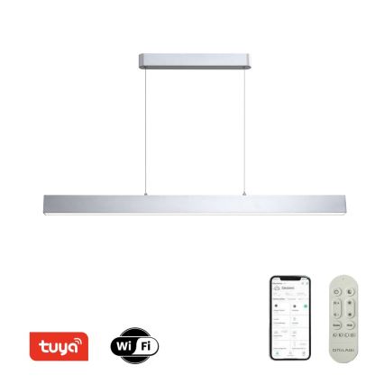 Brilagi - LED Димируем пендел SLEEKLINE SMART LED/40W/230V 3000-6000K Wi-Fi Tuya сребрист + дистанционно управление