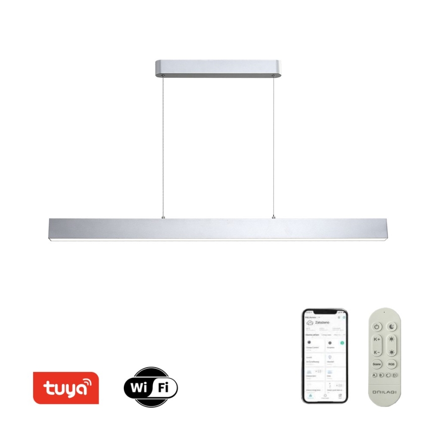 Brilagi - LED Димируем пендел SLEEKLINE SMART LED/40W/230V 3000-6000K Wi-Fi Tuya сребрист + дистанционно управление