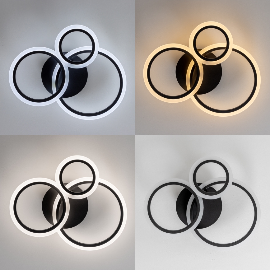 Brilagi - LED Димируем полилей за повърхностен монтаж ORBITS LED/40W/230V 3000-6500K черен + дистанционно управление