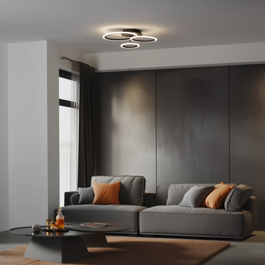 Brilagi - LED Димируем полилей за повърхностен монтаж ORBITS LED/40W/230V 3000-6500K черен + дистанционно управление