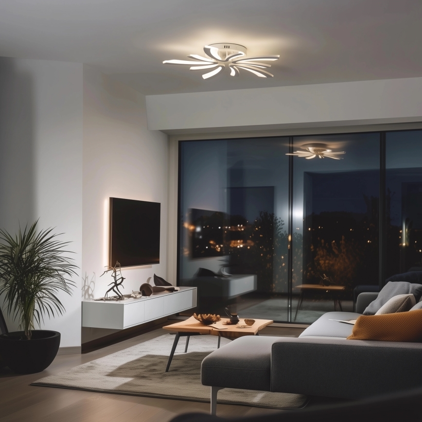 Brilagi - LED Димируем полилей за повърхностен монтаж TWIST LED/55W/230V 3000-6500K бял + дистанционно управление