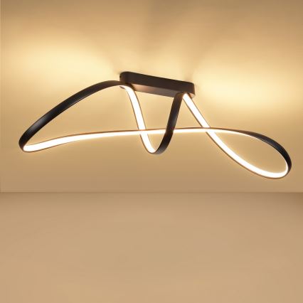 Brilagi - LED димируема плафонна лампа TWISTER LED/60W/230V 3000-6000K черна + дистанционно управление