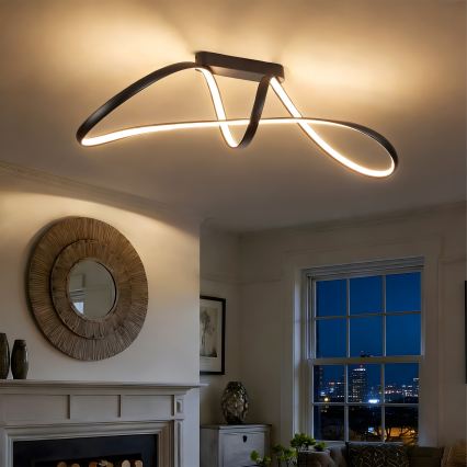 Brilagi - LED димируема плафонна лампа TWISTER LED/60W/230V 3000-6000K черна + дистанционно управление