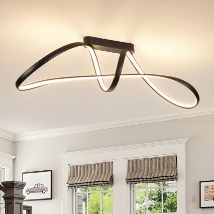 Brilagi - LED димируема плафонна лампа TWISTER LED/60W/230V 3000-6000K черна + дистанционно управление