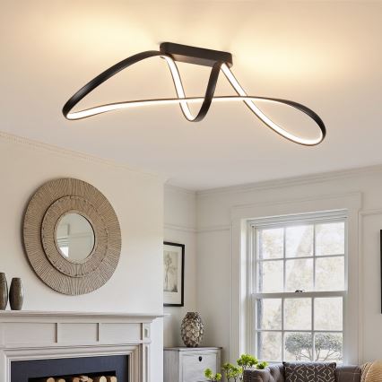 Brilagi - LED димируема плафонна лампа TWISTER LED/60W/230V 3000-6000K черна + дистанционно управление